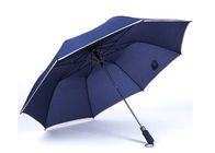 자동차 열려있는 접히는 골프 우산 J 모양 손잡이 폴리에스테/견주 직물 협력 업체