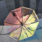 금속 자루 공간 플라스틱 비 우산, 투명한 비 우산 플라스틱 손잡이 협력 업체