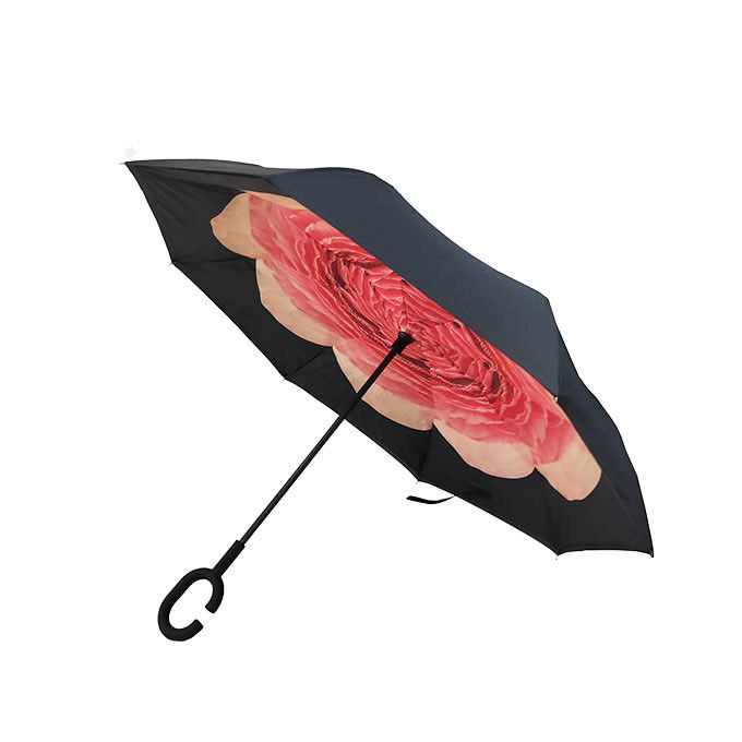 꽃 디자인 겹켜 거꾸로 한 우산, C는 손잡이 우산을 형성했습니다 협력 업체