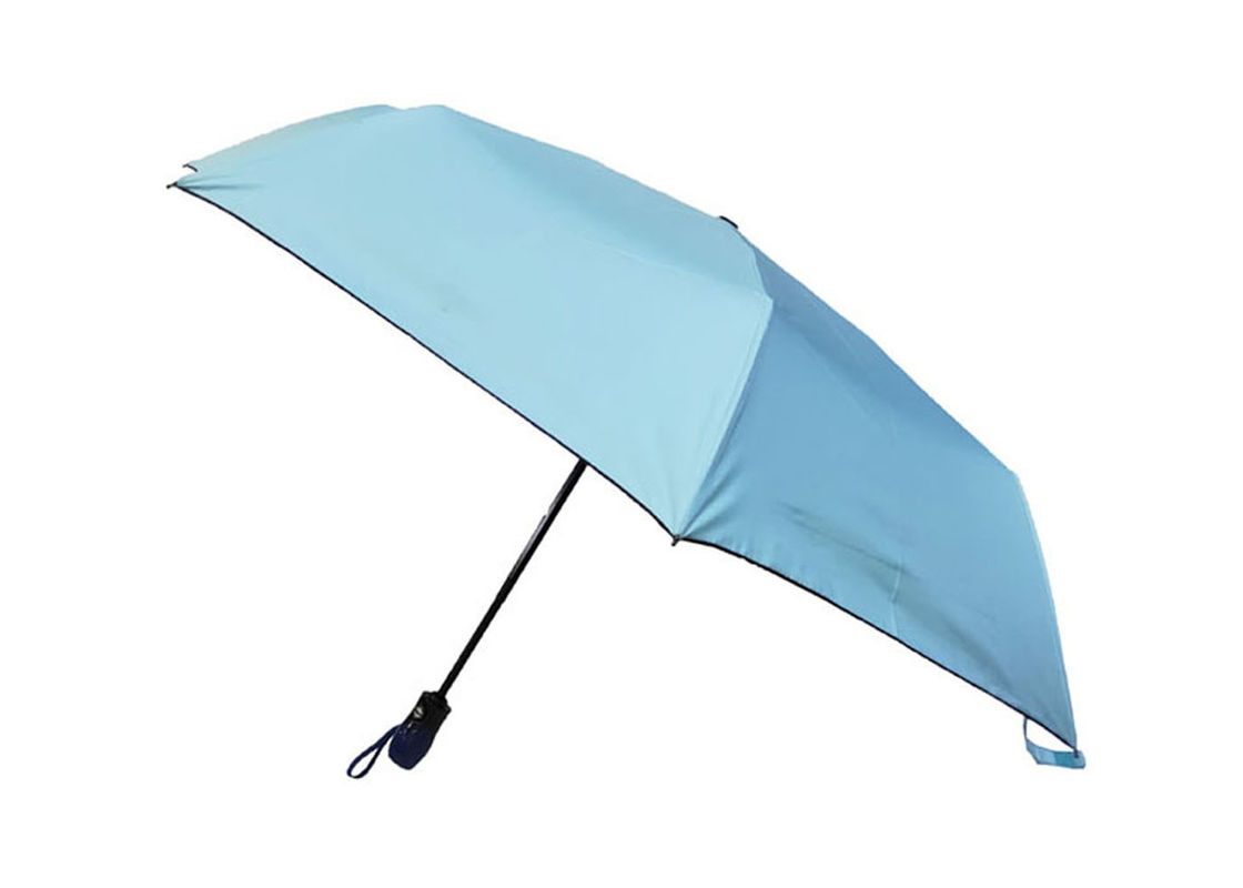 97cm 조밀한 여행 우산 검정에 의하여 입힌 Uv 증거 190t 견주 플라스틱은 기울입니다 협력 업체