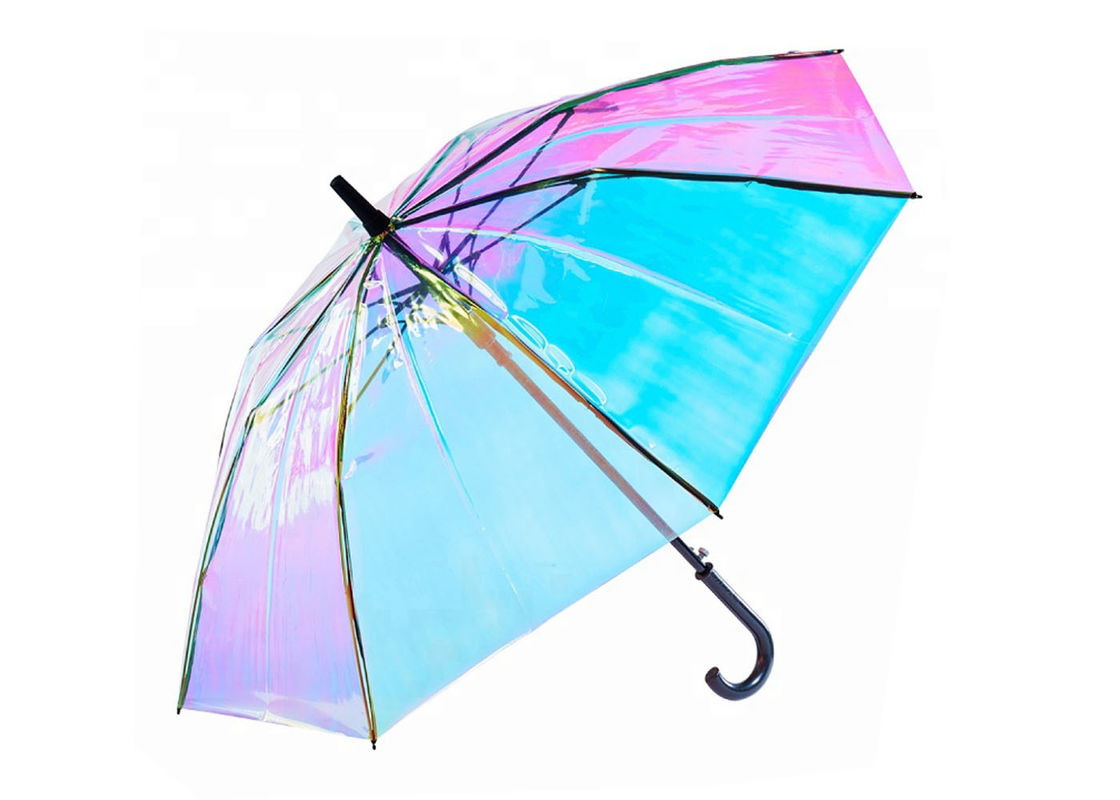 금속 자루 공간 플라스틱 비 우산, 투명한 비 우산 플라스틱 손잡이 협력 업체